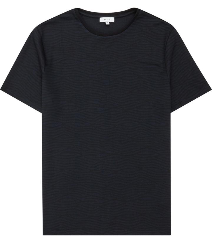 Reiss Snipe - Mens Tonal Pattern T-shirt In Blue, Size Xs
