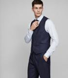 Reiss Robin W - Hopsack Weave Waistcoat In Blue, Mens, Size 36
