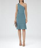 Reiss Beatrice - Womens One-shoulder Knitted Dress In Blue, Size 4