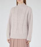 Reiss Wynn - Womens High-neck Cable Knit Jumper In Blue, Size Xs