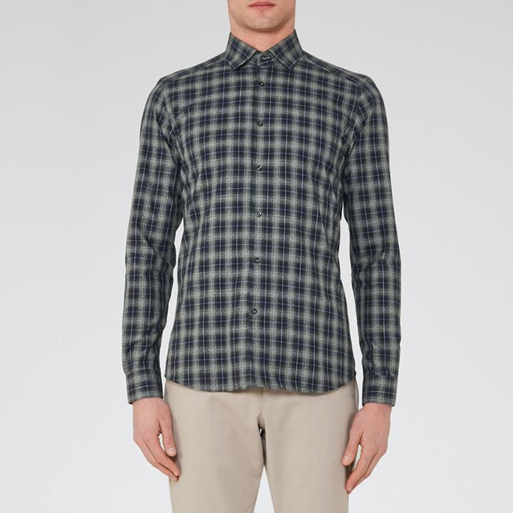 Reiss Saint - Mens Slim Checked Shirt In Green