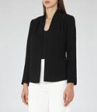Reiss Sancia - Open-front Jacket In Black, Womens, Size 2