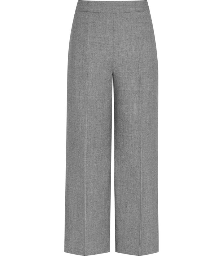 Reiss Austin Wide Leg Trouser - Wide-leg Trousers In Grey, Womens, Size 2