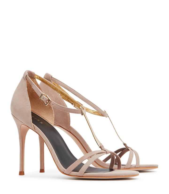 Reiss Ariana - Womens T-bar Sandals In Brown, Size 5