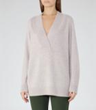 Reiss Dinita - Longline V-neck Jumper In Grey, Womens, Size S