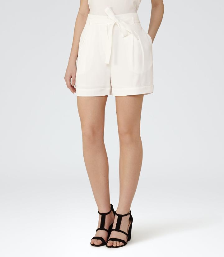 Reiss Dali - Relaxed Shorts In White, Womens, Size 2