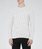 Reiss Tazer - Flecked Weave Jumper In White, Mens, Size Xs