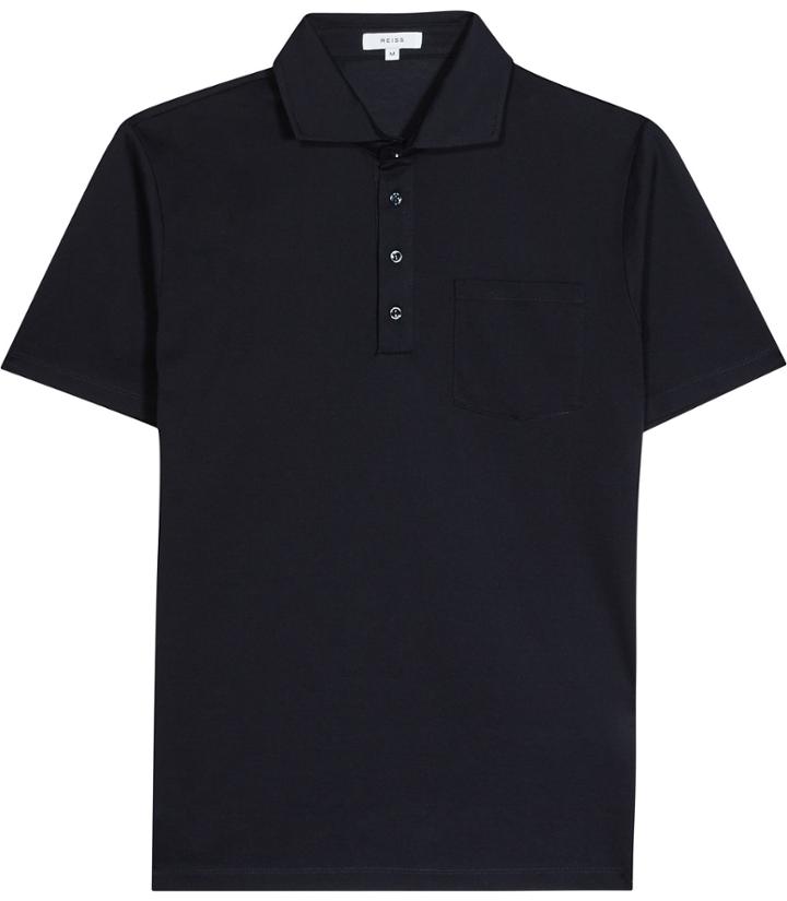 Reiss Spirito - Mens Pique Cotton Polo Shirt In Blue, Size S