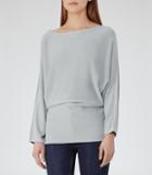 Reiss Evanna - Slash-neck Jumper In Grey, Womens, Size Xs
