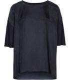 Reiss Jessie - Womens Cupro-front Top In Blue, Size Xs