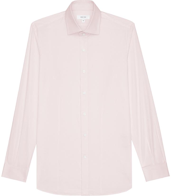 Reiss Zinc - Mens Slim Stretch Shirt In Pink, Size Xs