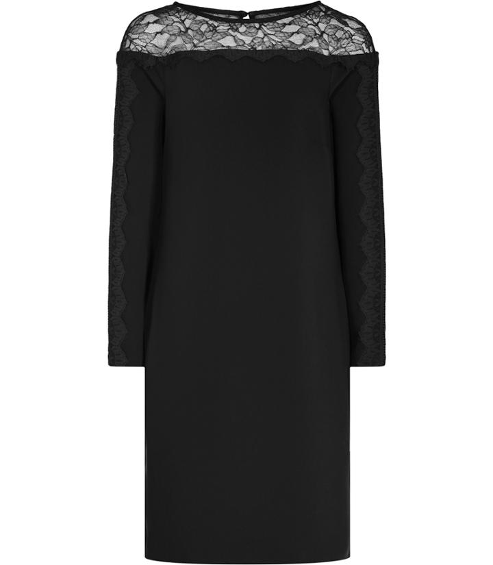 Reiss Claudia - Womens Lace-detail Shift Dress In Black, Size 4