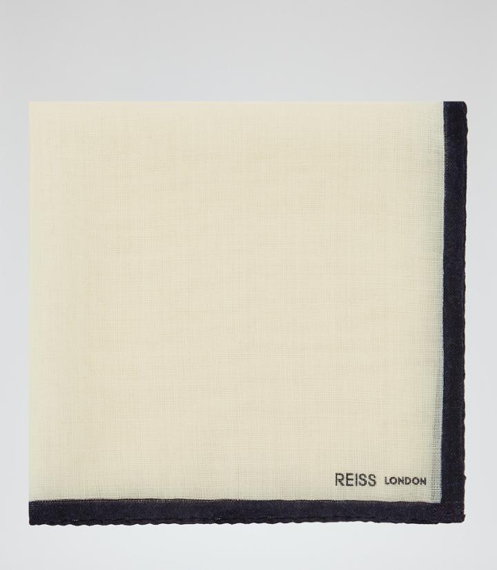 Reiss Crespa - Mens Wool Pocket Square In White, Size One Size
