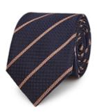 Reiss Weston - Mens Textured Silk Tie In Blue, Size One Size