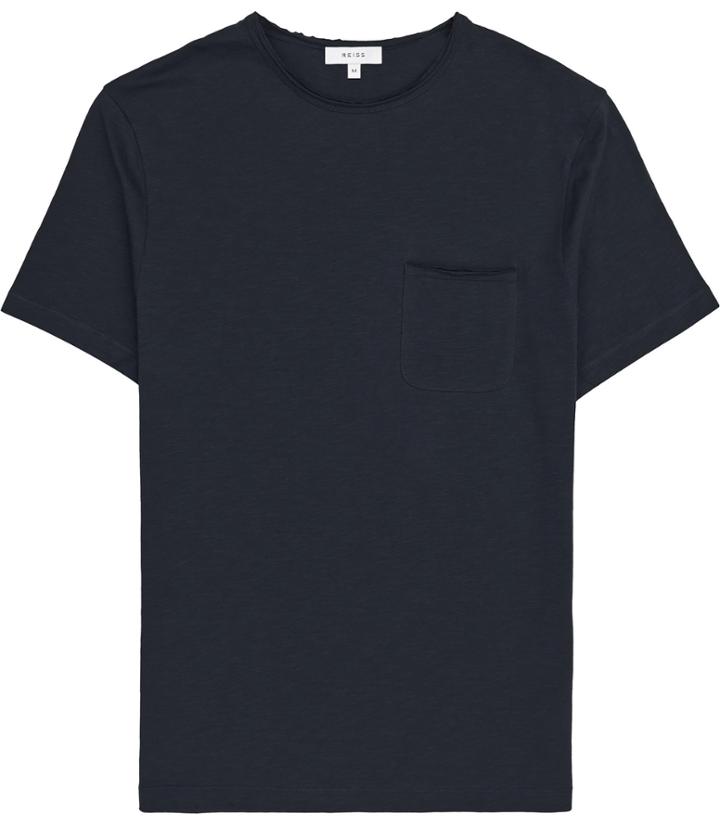 Reiss Imperial - Mens Raw Edge T-shirt In Blue, Size S