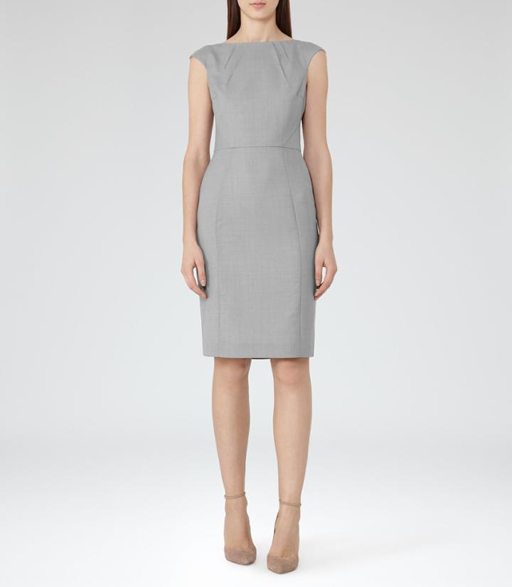Reiss Kent Dress - Tailored Dress In Grey, Womens, Size 4