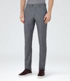Reiss Jubliee - Mens Puppytooth Tailored Trousers In Blue, Size 28