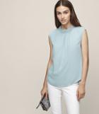 Reiss Magda - Gathered Tank Top In Blue, Womens, Size 4