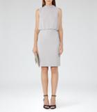 Reiss Angela - Womens High-neck Dress In Grey, Size 6