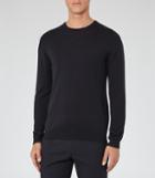Reiss Hart - Merino Crew Neck Jumper In Blue, Mens, Size Xs