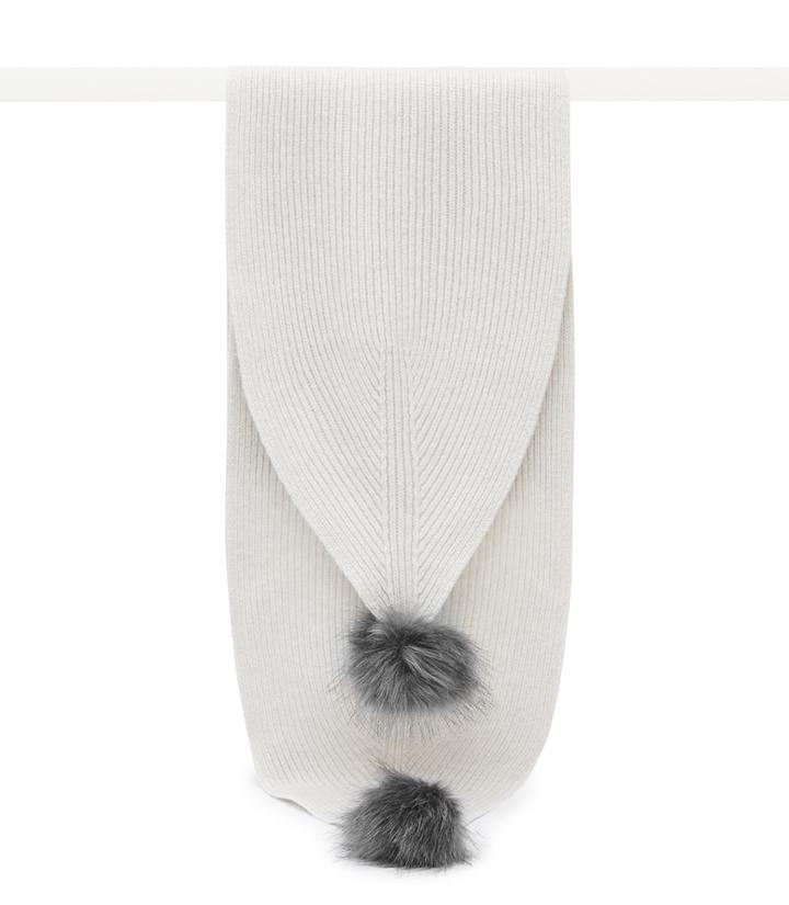 Reiss Merle - Womens Bobble-detail Scarf In Grey