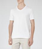 Reiss Dayton - Mens V-neck T-shirt In White, Size S