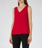 Reiss Jasmine - Womens Button-back Vest In Red, Size 6