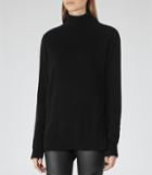 Reiss Rembi - Womens Cashmere-blend Jumper In Black, Size L