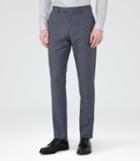 Reiss Taken - Mottled Tailored Trousers In Blue, Mens, Size 28