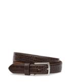 Reiss Roller - Mens Croc Patterned Belt In Brown, Size 30