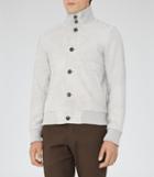 Reiss Espresso - Mens Button Suede Jacket In Grey, Size S