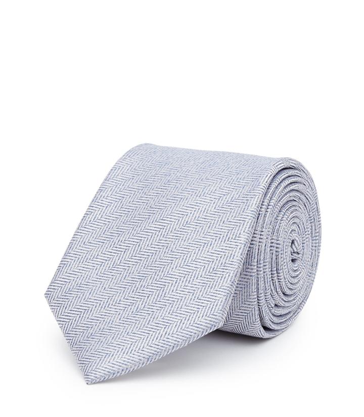 Reiss Solo - Mens Herringbone Silk Tie In Blue, One Size