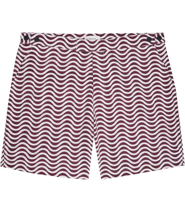 Reiss Capri - Mens Printed Shorts In Red, Size Xs