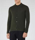 Reiss Oracle - Mens Merino Wool Polo Shirt In Green, Size Xs