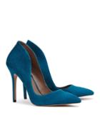 Reiss Ottavia Suede - Womens High-back Suede Shoes In Blue, Size 3