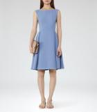 Reiss Eri - Womens Low-back Fit And Flare Dress In Blue, Size 4