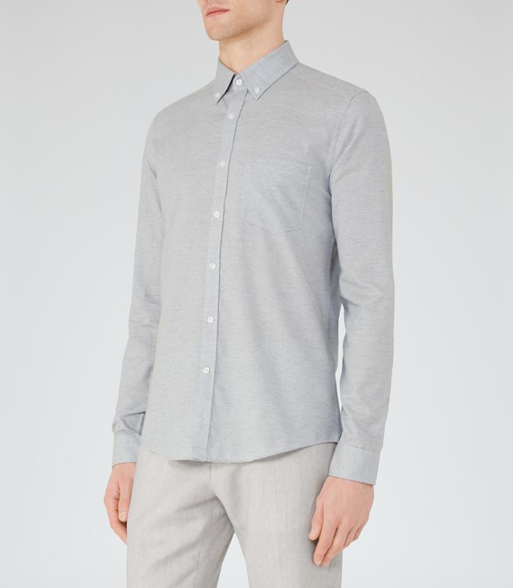 Reiss Roma - Button Down Shirt In Blue, Mens, Size Xs