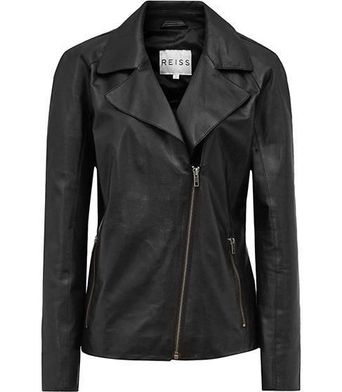 Reiss Fray Leather Biker Jacket