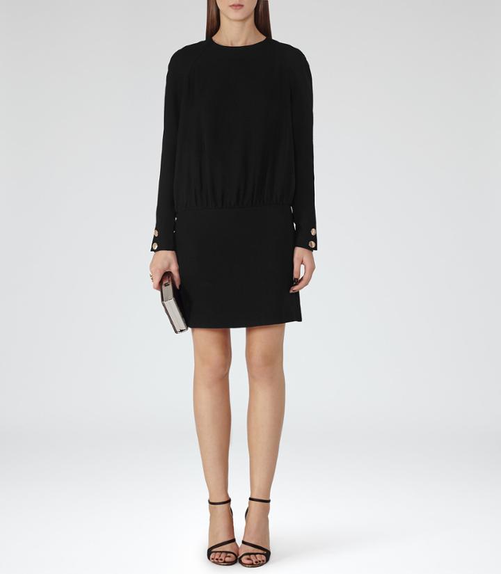 Reiss Farrah - Womens Drop-waist Dress In Black, Size 4