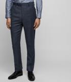 Reiss Ossian T - Herringbone Weave Trousers In Blue, Mens, Size 28