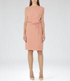 Reiss Kier - Womens Pleat-detail Dress In Pink, Size 4