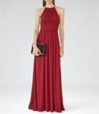 Reiss Lark - Womens High-neck Maxi Dress In Red, Size 4