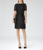 Reiss Lanini - Womens Metallic Lace Dress In Black, Size 4