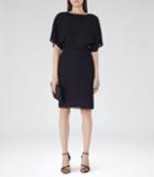 Reiss True - Womens High-neck Draped Dress In Blue, Size 4