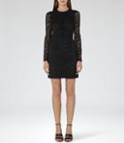 Reiss Prim - Womens Lace-mix Dress In Black, Size 4