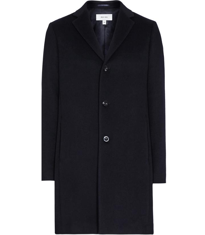 Reiss Gabriel - Mens Epsom Coat In Blue, Size Xs