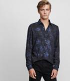 Reiss Delmar - Faded Print Shirt In Blue, Mens, Size Xs