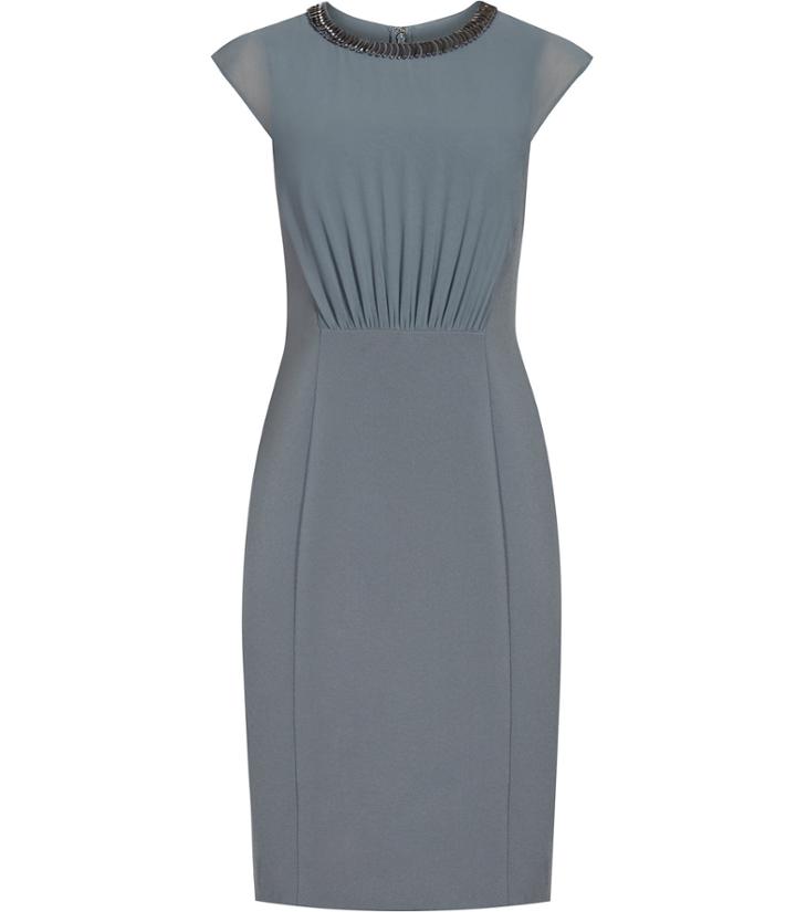 Reiss Serre - Womens Embellished-neckline Dress In Green, Size 4