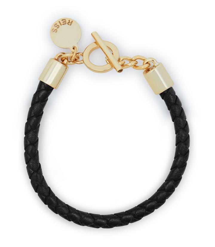 Reiss Barbet - Leather Bracelet In Black, Womens