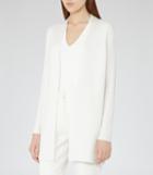 Reiss Mariko - Longline Open-front Cardigan In White, Womens, Size Xs